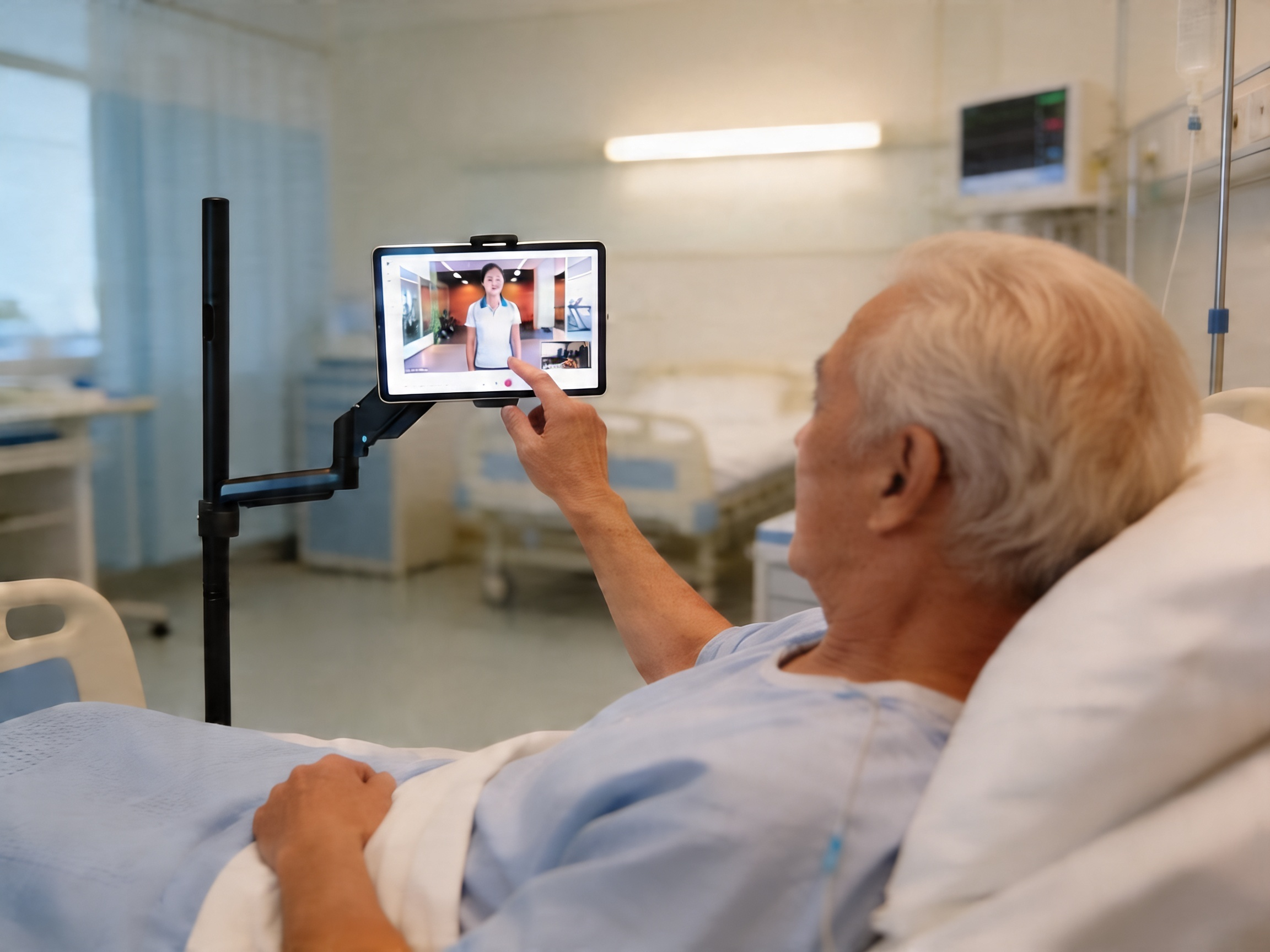 AI Bedside Terminal beside hospital bed