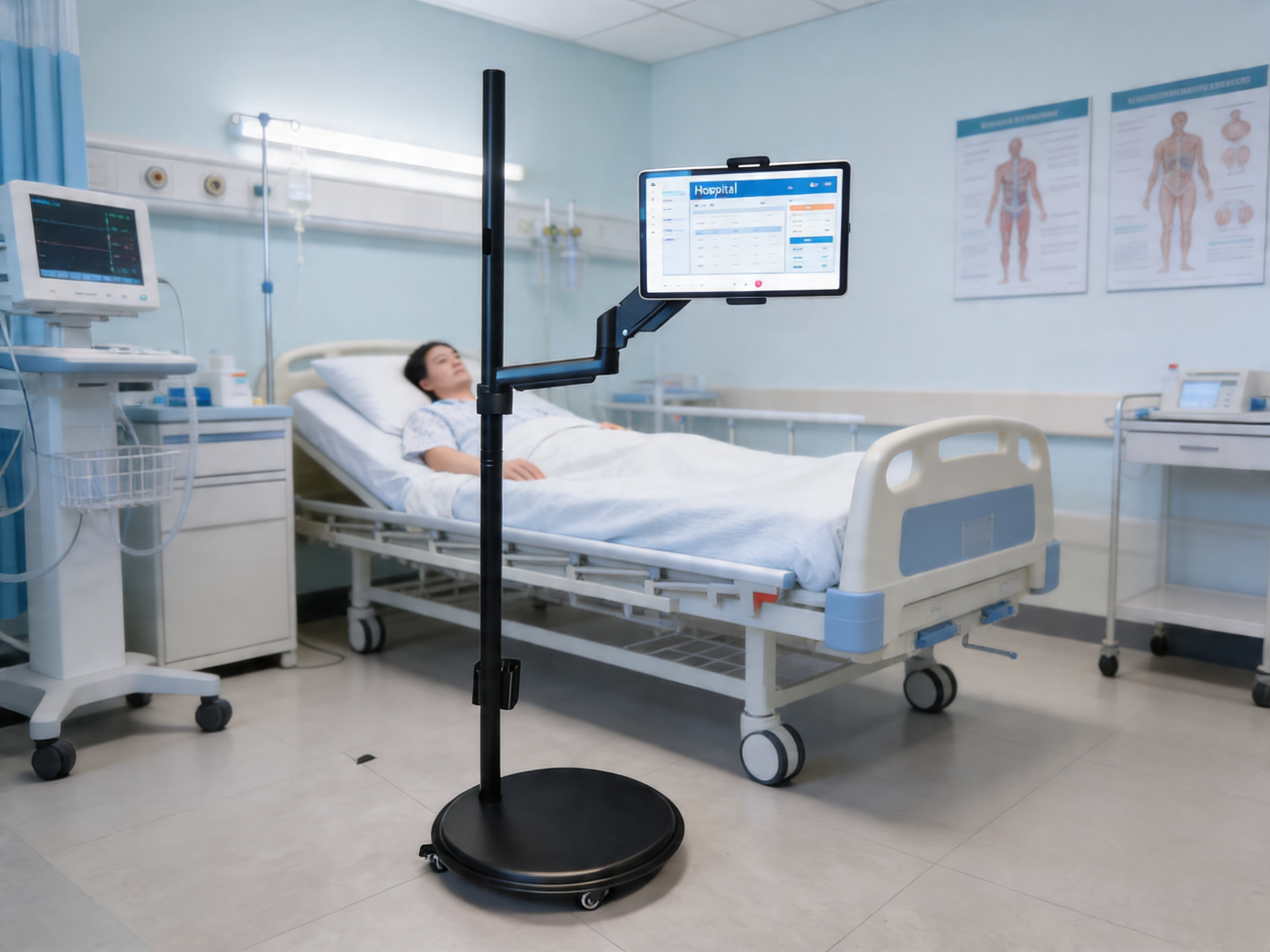 ABT deployed beside a hospital bed in a clinical ward